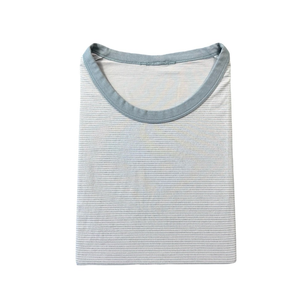Lululemon Blue Striped Performance Short Sleeve T Shirt Mens Size Medium